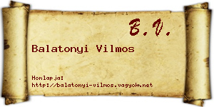 Balatonyi Vilmos névjegykártya